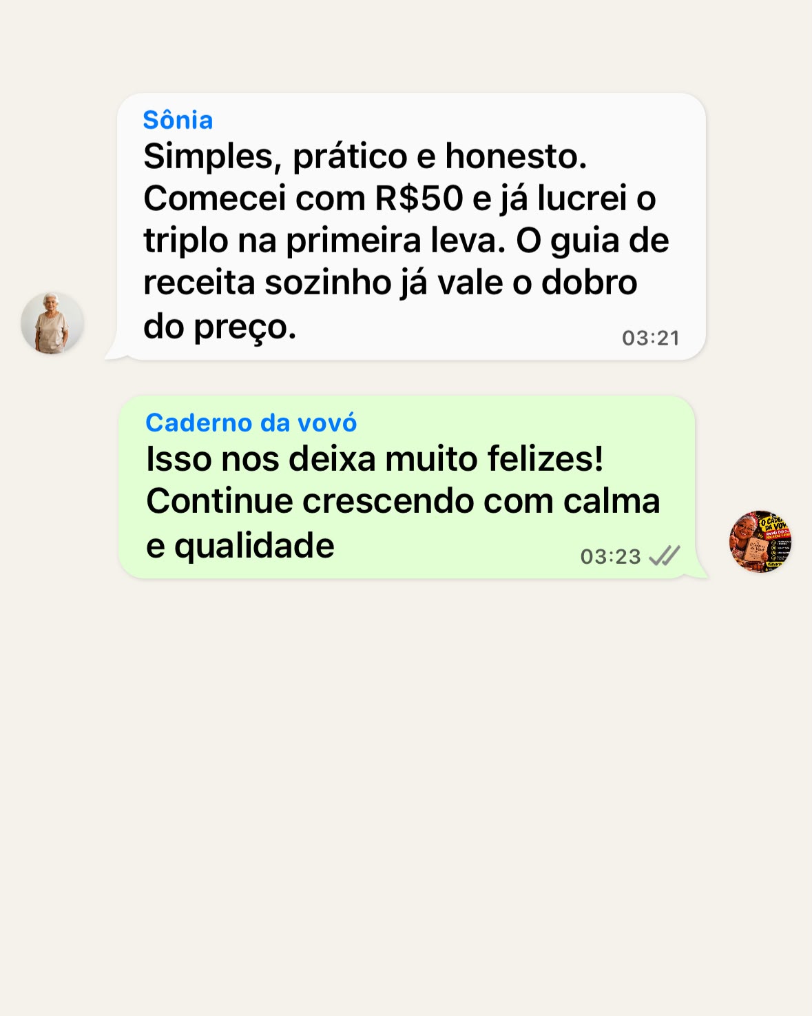 Segundo depoimento de Sônia sobre O Caderno da Vovó